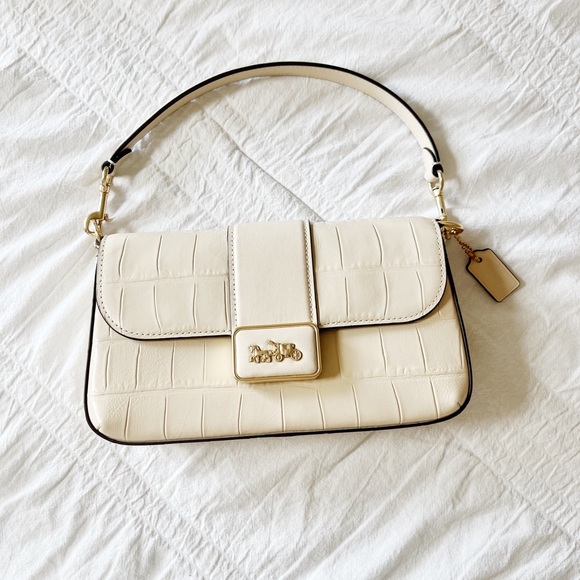 Coach Handbags - COACH Mini Grace Ivory Croc Shoulder & Crossbody Bag